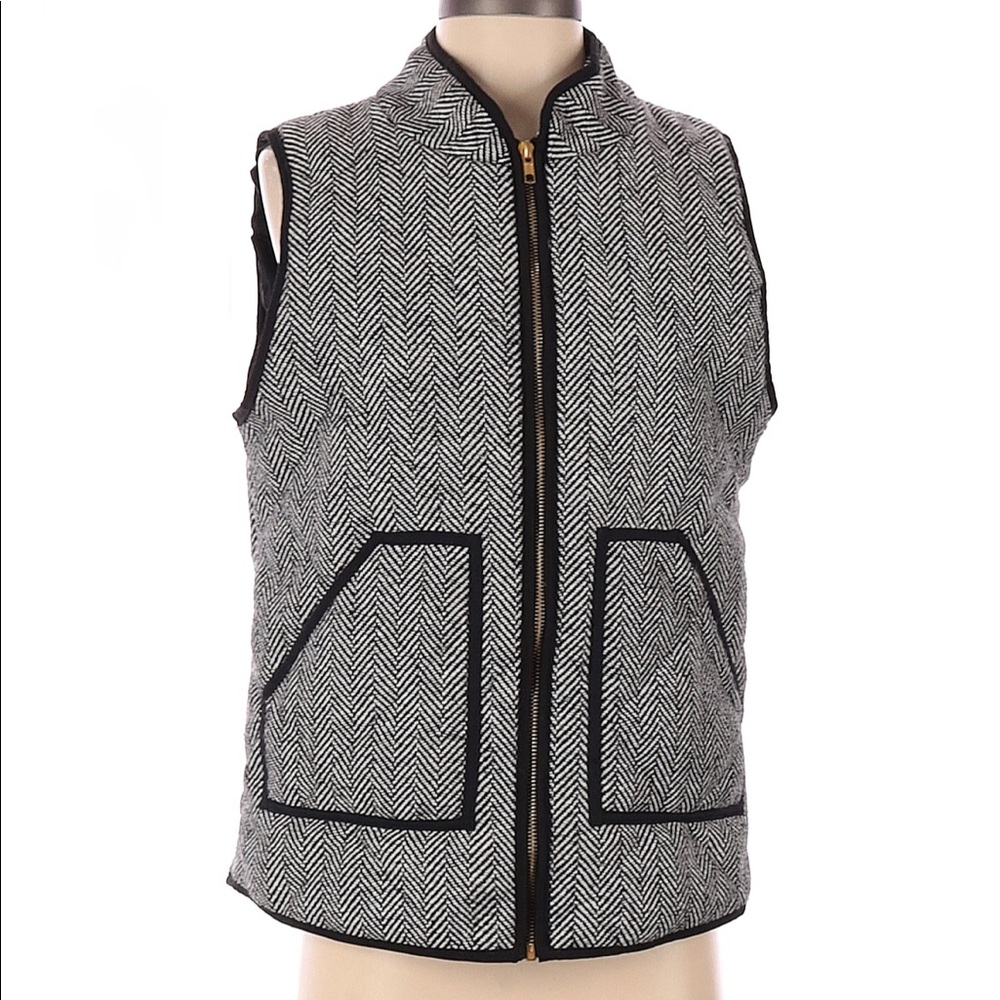 Black Gray Quilted Vest